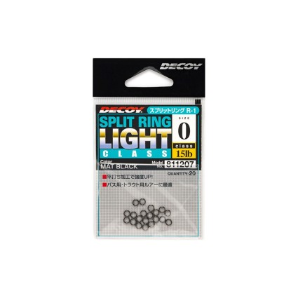 Кольцо заводное Decoy Split Ring R-1 Black #2 30lb 20pcs фото 1