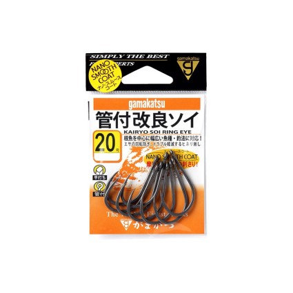 Крючок Gamakatsu KAIRYO SOI RING EYE 68-635 #20 NSC 8pcs  фото 4
