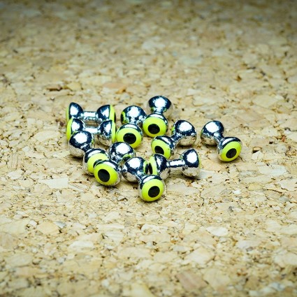 Головки гантели TFF Double Pupil Lead Eyes 4.8mm Nickel - Fl Yellow/Black 10pcs фото