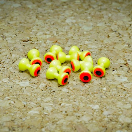Головки гантели TFF Double Pupil Lead Eyes 4.8mm Fl Yellow - Fl Red/Black 10pcs фото