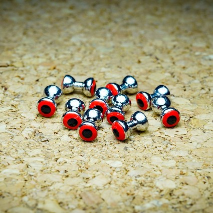Головки гантели TFF Double Pupil Lead Eyes 4.0mm Nickel - Fl Red/Black 10pcs фото