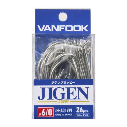 Крючки VANFOOK JH-40 JIGEN GRIPPY #5/0 Silver 6pcs фото 2