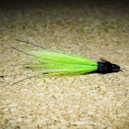 Муха лососевая TFF Franc-Snaelda T-Cone Bullet 9cm 2.5g Black/Chartreuse фото