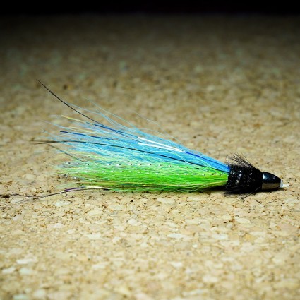 Муха лососевая TFF Franc-Snaelda T-Cone Bullet 9cm 2.5g Black/Chartreuse-Fl Blue фото