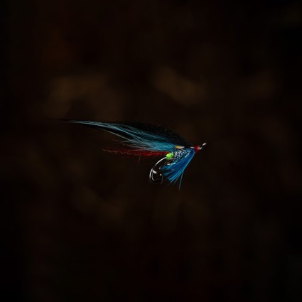 Муха лососевая Future Fly Double Hook Flies #8 Black & Silver & Blue фото 1