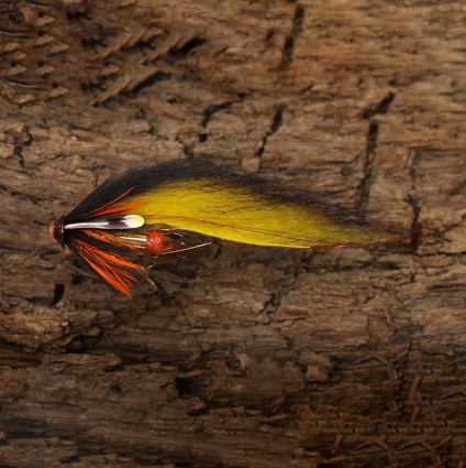 Муха лососевая Future Fly Zonker Tube Flies AJC 6cm Black/Yellow фото 1