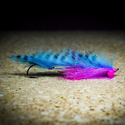 Муха нахлыст CRM Rabbit Leech Fly Barred #2 - Fl Blue/Fl Pink фото