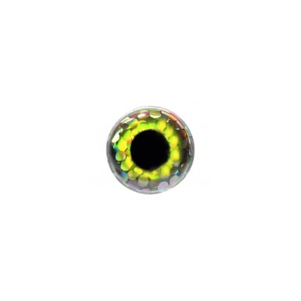 Глазки Future Fly 3D Epoxy Eyes Holo Yellow 9.0mm 20pcs фото 1