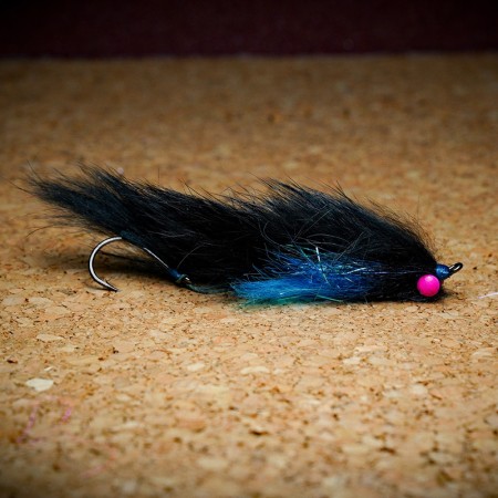 Муха нахлыст CRM Rabbit Leech Fly #2 - Black/Fl Blue фото