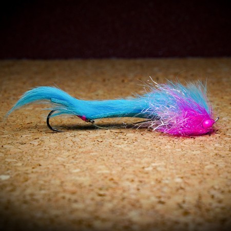 Муха нахлыст CRM Rabbit Leech Fly #2 - Fl Blue/Pink фото