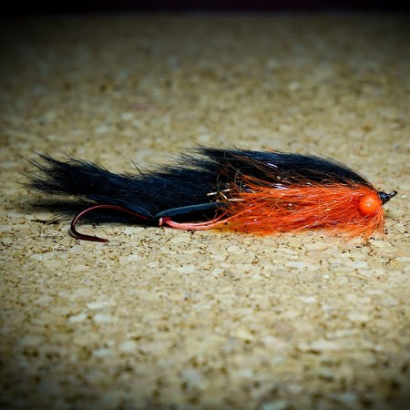 Муха нахлыст CRM Rabbit Leech Fly #2 - Black/Fl Orange фото