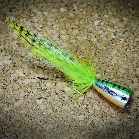 Муха нахлыст CRM Pike Popper #1/0 Chartreuse/Orange Belly фото