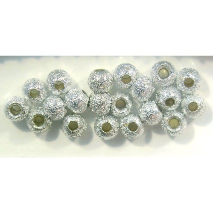 Головки Hareline Gritty Brass Beads #344 Silver Grit 5/32 3.8mm фото 1