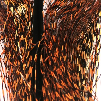 Флеш Hareline Micro Barred Voodoo Fibers #271 Black Barred Orange фото 1