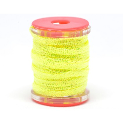 Люрекс плетеный Future Fly Mach2 Metallic Flatbraid Fl Yellow Holo 3m фото 1